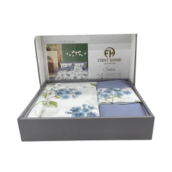 Комплект постельного белья First Home SHA-00002729, пододеяльник 200x220 см, простыня 250x250 см, 2 шт наволочки 50х70 см, евро, хлопок, разноцветный