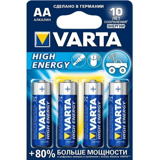 Батарея Varta High Energy 4906 AA 1.5 V, 4 шт Батарея Varta High Energy 4906 AA 1.5 V, 4 шт