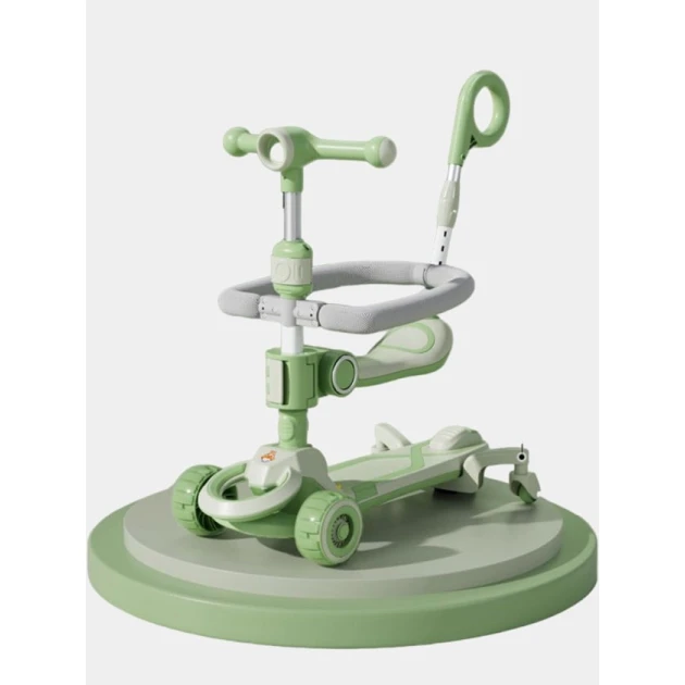 Samokat oturacaqlı 5237_N388Y, musiqili, qatlanan, yaşıl, 1-6 yaş