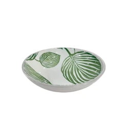 Тарелка глубокая Danny Home, керамика, белая/зеленая, 19.5 см