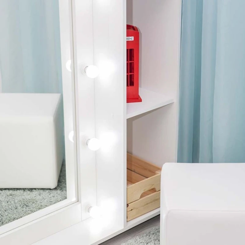 Напольное зеркало, ЛДСП, белое тиснение, 180x40x110 см (M1ZerkLampLongWheelBoxWh) Напольное зеркало, ЛДСП, белое тиснение, 180x40x110 см (M1ZerkLampLongWheelBoxWh)