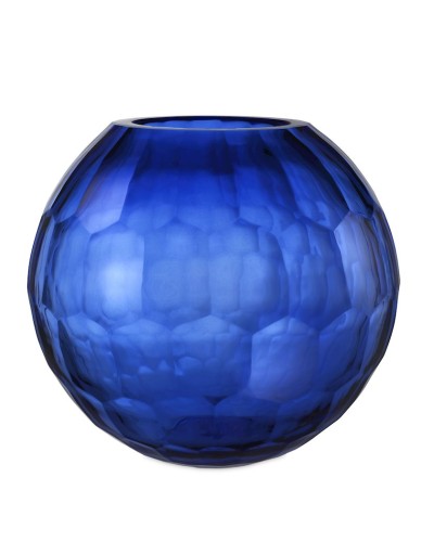 Vaza Eichholtz 109822 Vase Feeza L cobalt blue diametr 30 sm,hündürlüyü 26 sm,üfürülmüş əllə işlənmiş şüşə,kobalt-göy