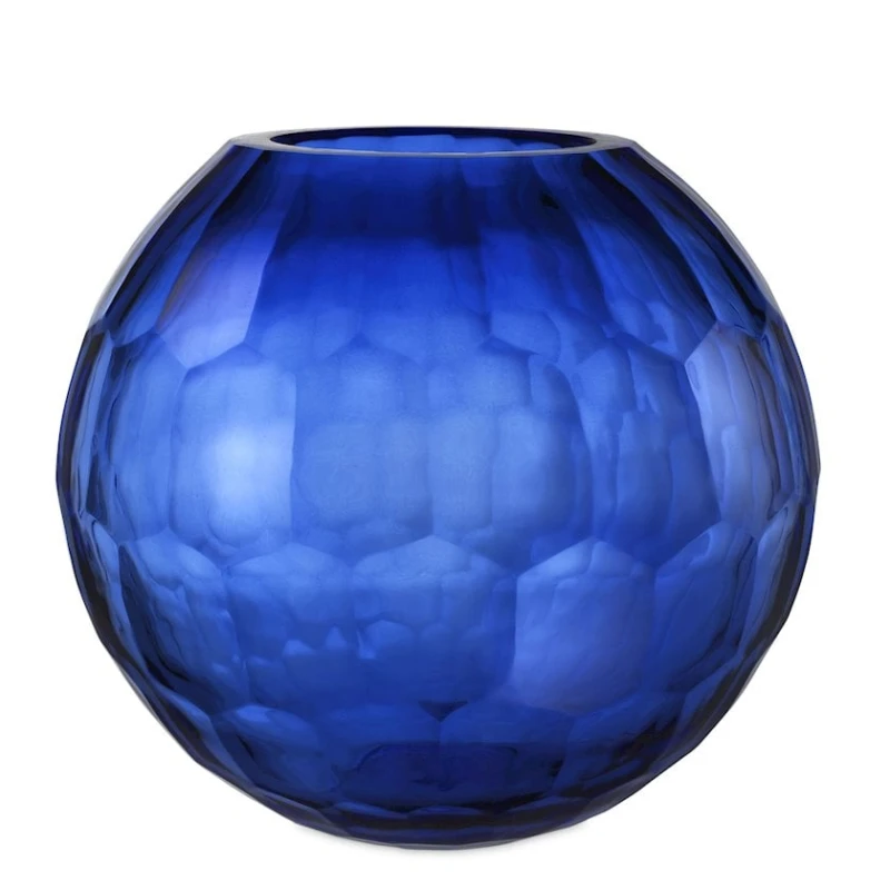 Ваза Eichholtz 109822 Vase Feeza L cobalt blue диаметр 30 см,высота 26 см,выдувное стекло ручной работы,кобальтово-синий Ваза Eichholtz 109822 Vase Feeza L cobalt blue диаметр 30 см,высота 26 см,выдувное стекло ручной работы,кобальтово-синий