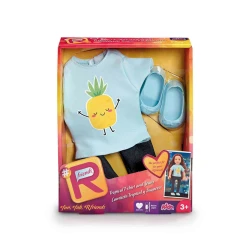 Kuklalar üçün geyim dəsti Addo #Rfriends 314-13165-B Tropical T-Shirt & Jeans Pineapple