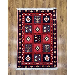 Xalça Natural Halı Arya AR39RED041, 120x180 sm, pambıq, qırmızı