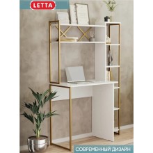 Yazı masası Marina 3563_LetSpringmasaBigGWh, LDSP-Loft, 147.4x44x98.5 sm, ağ