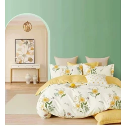 Комплект постельного белья Zarina Home SHA-00003228, двуспальный, разноцветный, пододеяльник 200x230 см, простыня 250x250 см, наволочки 50x70 см/2 шт