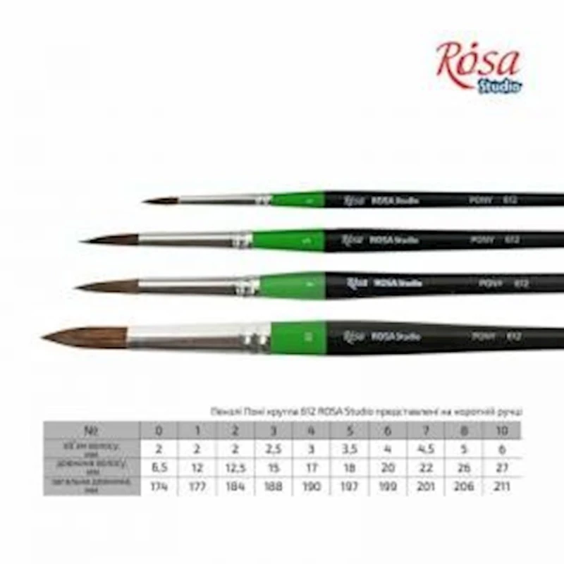 Кисть Rosa Studio 612, №8, пони, круглая Кисть Rosa Studio 612, №8, пони, круглая