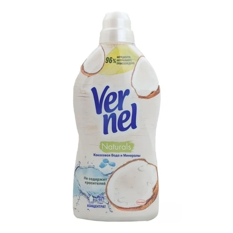 Кондиционер для белья Vernel Naturals Кокосовая Вода и Минералы, автомат, 1.44 л, 60 стирок