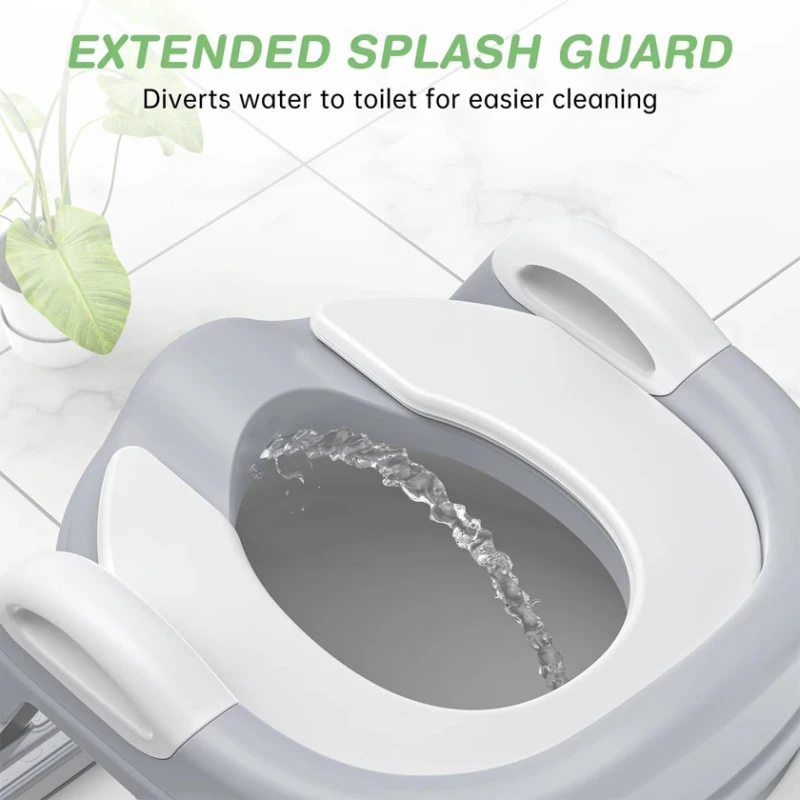 Uşaqlar üçün unitaz oturacağı pilləkənli WC-01RAX, plastik/polipropilen, boz/ağ, 1+ yaş Uşaqlar üçün unitaz oturacağı pilləkənli WC-01RAX, plastik/polipropilen, boz/ağ, 1+ yaş