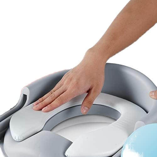 Uşaqlar üçün unitaz oturacağı pilləkənli WC-01RAX, plastik/polipropilen, boz/ağ, 1+ yaş Uşaqlar üçün unitaz oturacağı pilləkənli WC-01RAX, plastik/polipropilen, boz/ağ, 1+ yaş