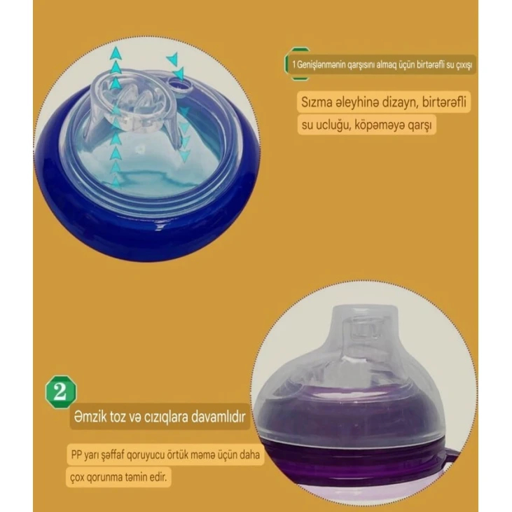 Бутылка для воды для младенцев и малышей Зелено-оранжевого цвета 210 мл Бутылка для воды для младенцев и малышей Зелено-оранжевого цвета 210 мл