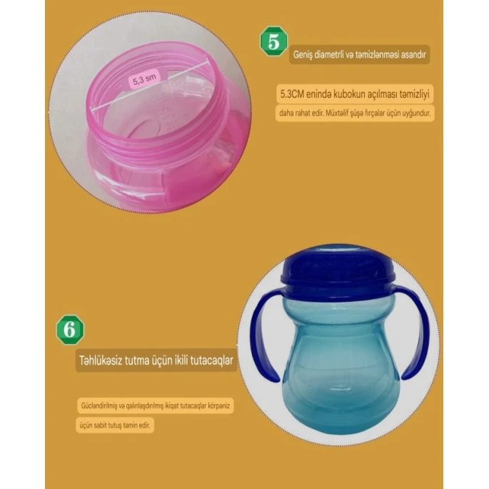 Бутылка для воды для младенцев и малышей Зелено-оранжевого цвета 210 мл Бутылка для воды для младенцев и малышей Зелено-оранжевого цвета 210 мл