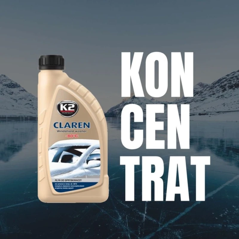 Ön şüşə yuyan maye konsentratı K2 CLAREN -80C 1lt Ön şüşə yuyan maye konsentratı K2 CLAREN -80C 1lt