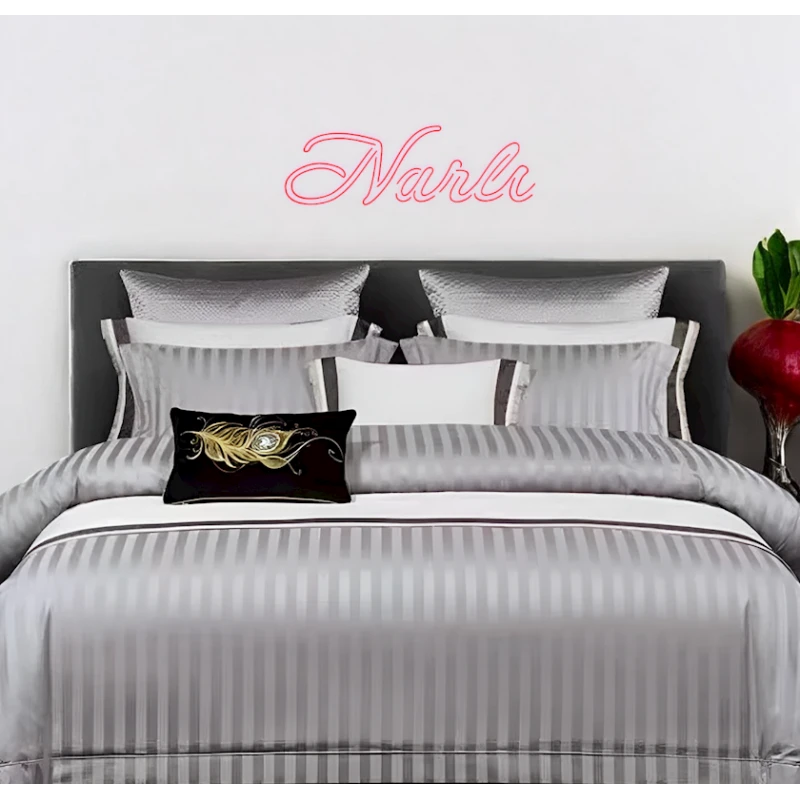 Комплект постельного белья Narlı 000422, пододеяльник 200x230 см, простыня 230x250 см, наволочка 50х70 см, евро, сатин, серый