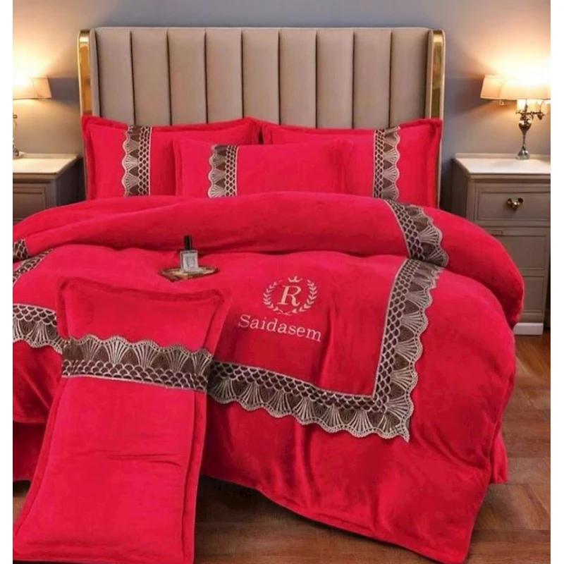 Yataq dəsti Luxe Cotton Lu-xe-000272, yorğan üzü 200x230 sm, mələfə 245x250 sm, yastıq üzü 50х70 sm, avro, velür, qırmızı Yataq dəsti Luxe Cotton Lu-xe-000272, yorğan üzü 200x230 sm, mələfə 245x250 sm, yastıq üzü 50х70 sm, avro, velür, qırmızı