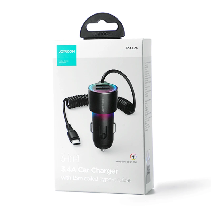 Автомобильное зарядное устройство Joyroom JR-CL24 Black Автомобильное зарядное устройство Joyroom JR-CL24 Black