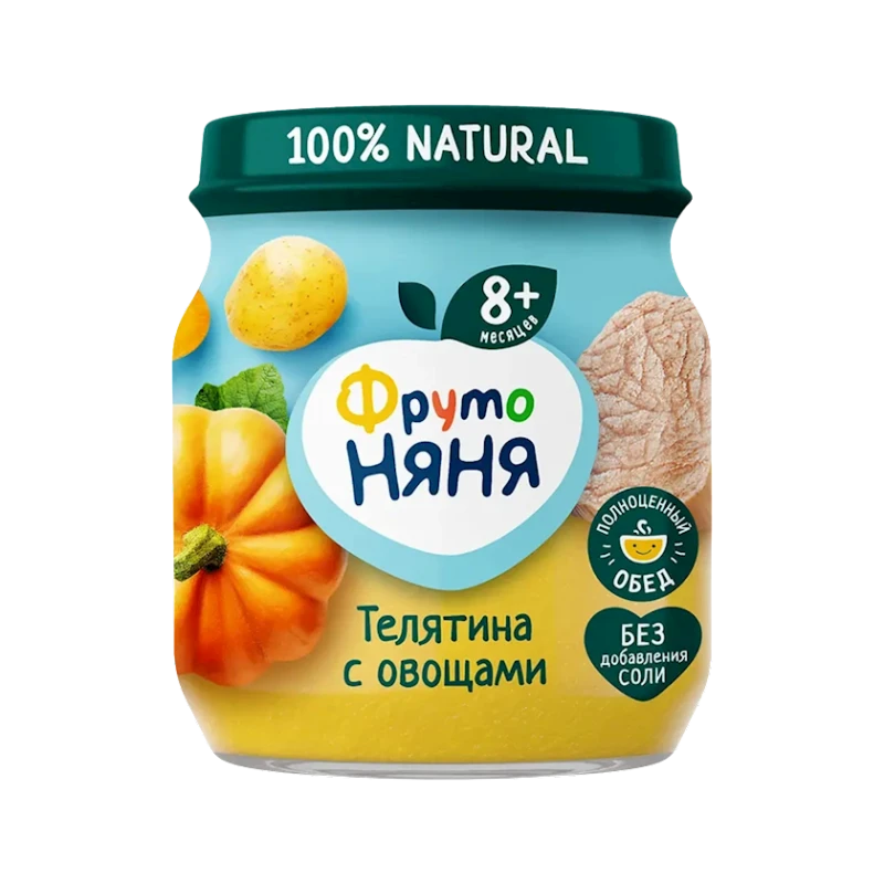 Овоще-мясное пюре ФрутоНяня Телятина с Овощами, 100 г