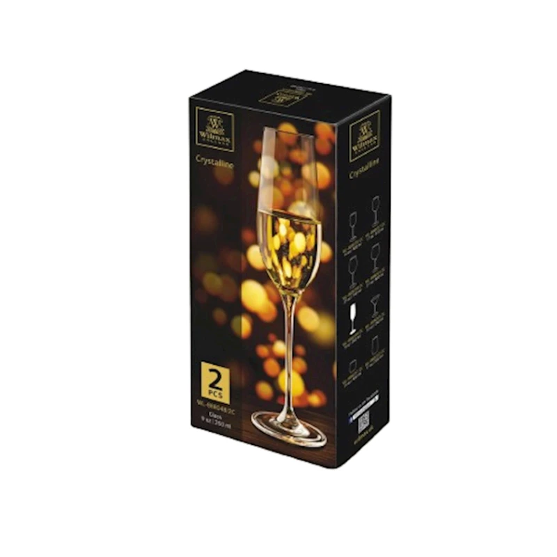 Набор бокалов для шампанского Wilmax WL‑888048/2C, 260 мл, хрусталь прозрачный, 2 шт Набор бокалов для шампанского Wilmax WL‑888048/2C, 260 мл, хрусталь прозрачный, 2 шт