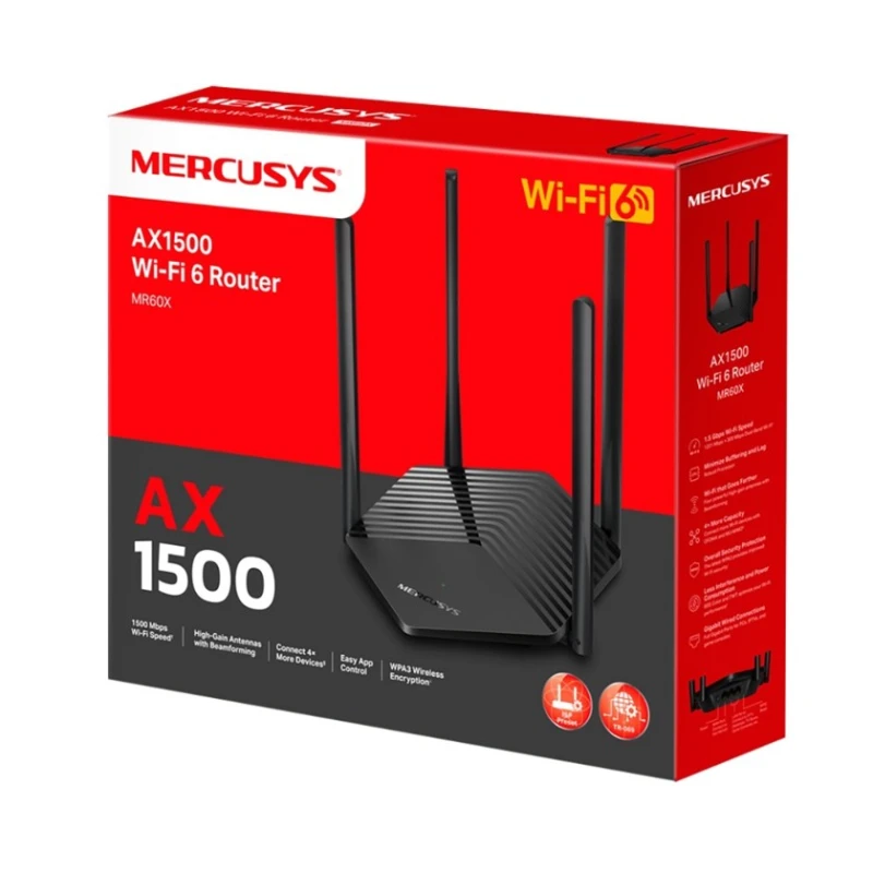 Wi-Fi router Mercusys AX1500 MR60X Wi-Fi router Mercusys AX1500 MR60X