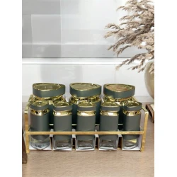 Набор для специй Sahara SHA-00006602, стекло/нержавеющая сталь, золотистый, 7 шт