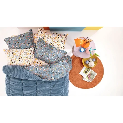 Комплект постельного белья Yataş Terazzo Triola, одеяло 195x215 см, простыня 160x200 см, наволочки 50x70 см 2 шт, двуспальный, хлопок/полиэстер, Indigo Комплект постельного белья Yataş Terazzo Triola, одеяло 195x215 см, простыня 160x200 см, наволочки 50x70 см 2 шт, двуспальный, хлопок/полиэстер, Indigo