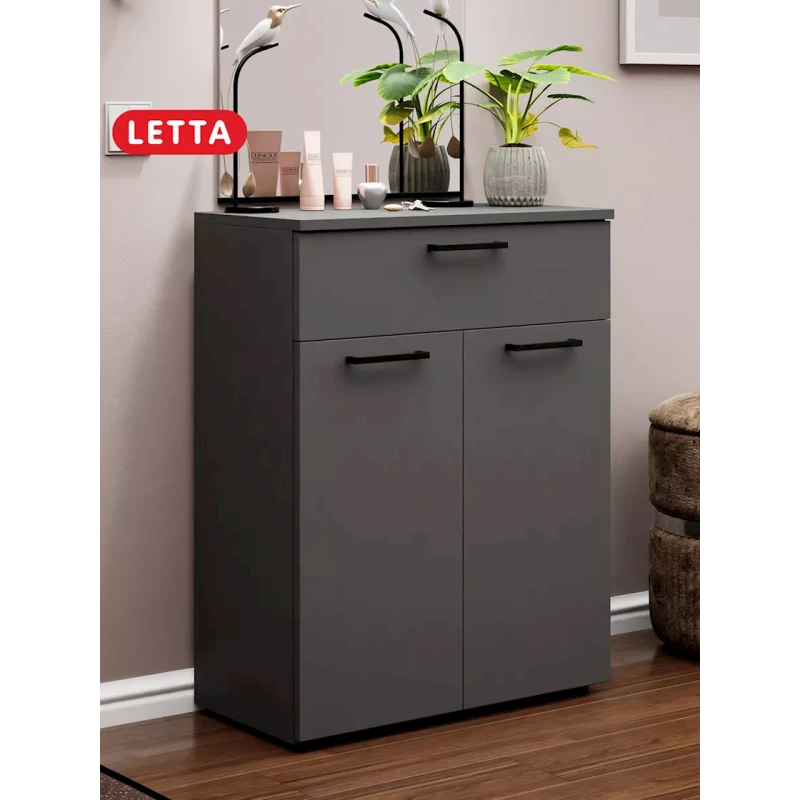 Комод, ЛДСП, серый, 73x30x75 см