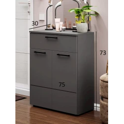 Комод, ЛДСП, серый, 73x30x75 см Комод, ЛДСП, серый, 73x30x75 см