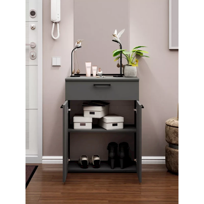 Комод, ЛДСП, серый, 73x30x75 см