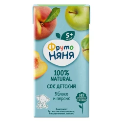Сок ФрутоНяня яблоко и персик, 200 мл, с 5 месяцев