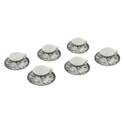 Набор чайный Kutahya Porselen Zeugma ZG12CT420939012, 220 мл, 12 предметов, белый/черный