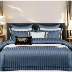 Yataq dəsti Luxe Cotton 000421, yorğan üzü 200x230 sm, mələfə 230x250 sm, yastıq üzü 50х70 sm, avro, satin, göy