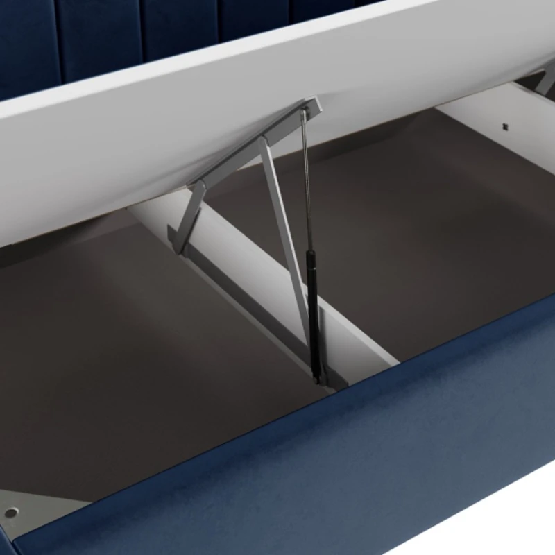 Односпальная кровать Art_tek_yataq(100) 55, ламинат/текстиль, синяя, 200x85x100 см