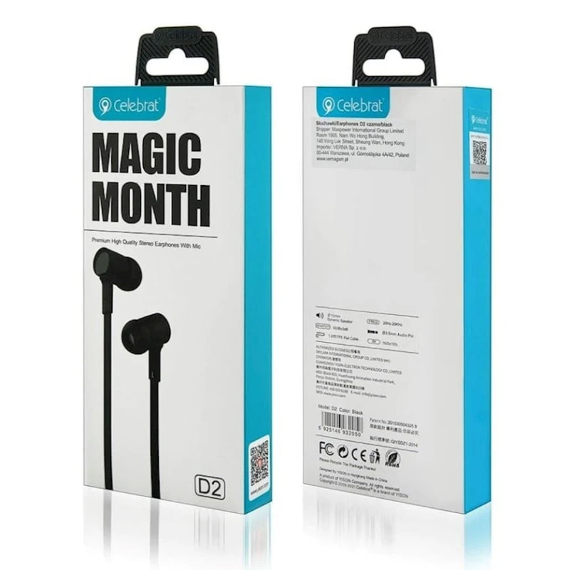 Simli qulaqlıqlar Celebrat D2 Black
