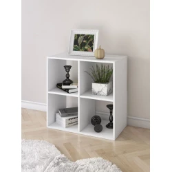 Stellaj 3563_StellajKubWhite, 70х71х37 sm, LDSP, ağ