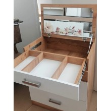 Makiyaj masası Art Mebel 63, laminat, ağ/votan, 80x70x50 sm