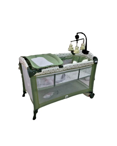 Manej-çarpayı Cool Baby 970 Green, 4 yaşa qədər, 76x110x76 sm, yaşıl