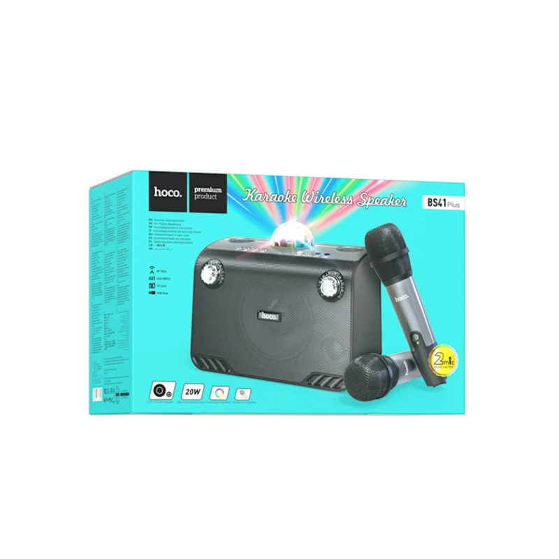 Портативная колонка Hoco BS41 Plus Karaoke Black Портативная колонка Hoco BS41 Plus Karaoke Black