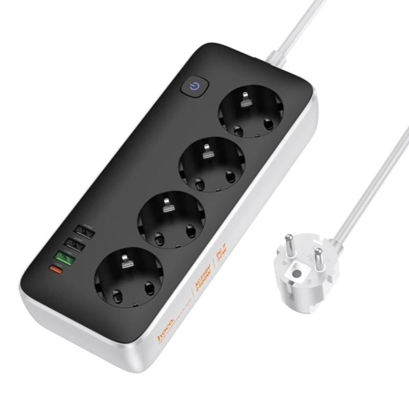 Удлинитель Hoco AC22 Black, 1.5 м Удлинитель Hoco AC22 Black, 1.5 м