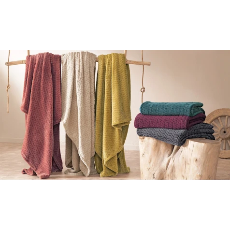 Плед Yataş Joy, 200х220 см, двуспальный, полиэстер, зеленый