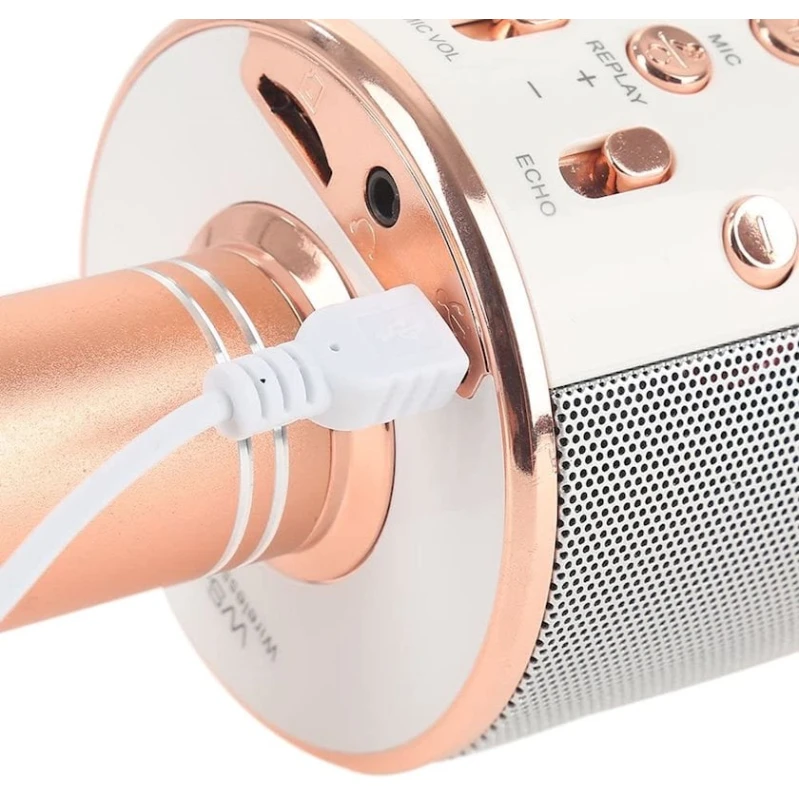 Микрофон для караоке WSTER WS-858, розовый