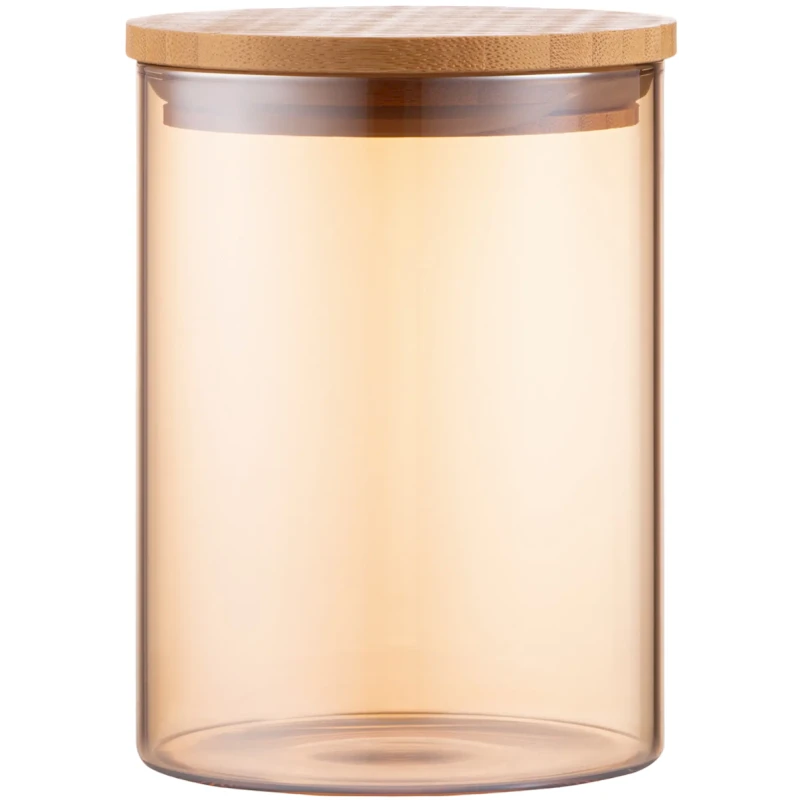 Банка для хранения Ardesto Golden Moon AR1354BLRG, 540 мл, стекло/бамбук, прозрачный, круглая