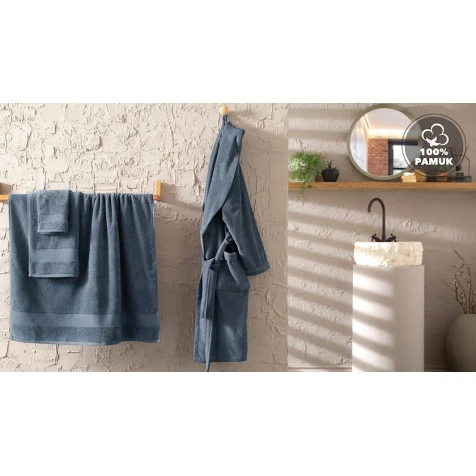 Полотенце банное Yataş Essentials, 90х150 см, хлопок, navy Полотенце банное Yataş Essentials, 90х150 см, хлопок, navy