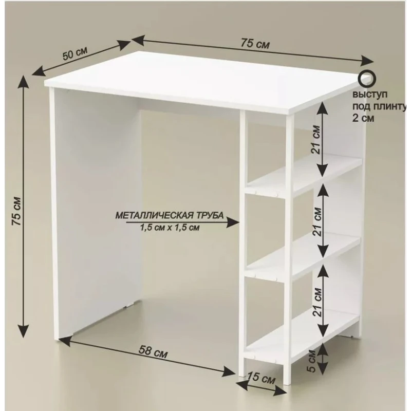 Yazı masası Marina 3563_LetSpringCStolSWhWh, LDSP-Loft, 75x50x75 sm, ağ Yazı masası Marina 3563_LetSpringCStolSWhWh, LDSP-Loft, 75x50x75 sm, ağ