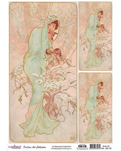 Dekupaj üçün düyü kağızı Cadence А3 30x42 см, AN-05