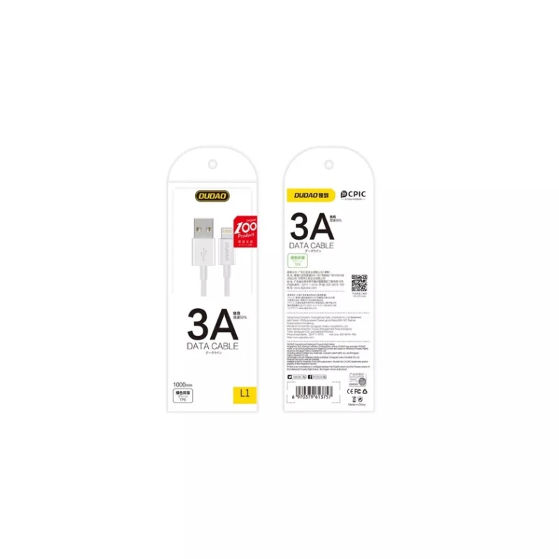 Кабель USB DUDAO L1M, 1.2 м, Белый