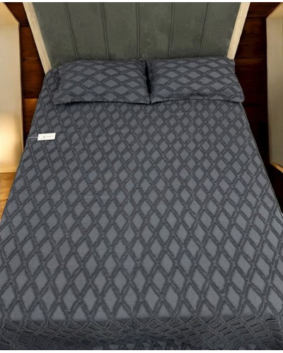 Yastıq üzlüklü dəst Luxe Cotton 000794, birnəfərlik, örtük 160x240 sm, yastıq üzü 50x70 sm, qara