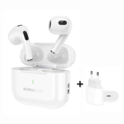 Беспроводные наушники Borofone BW58 White и в подарок гарнитура IPH PD20W White