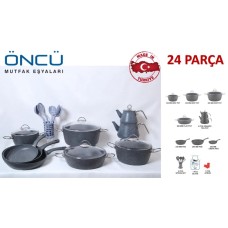 Qab-qacaq dəsti Oncu FS-135, boz, 24 parça