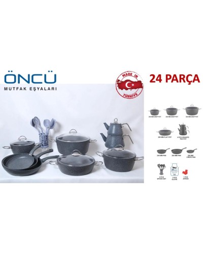 Qab-qacaq dəsti Oncu FS-135, boz, 24 parça
